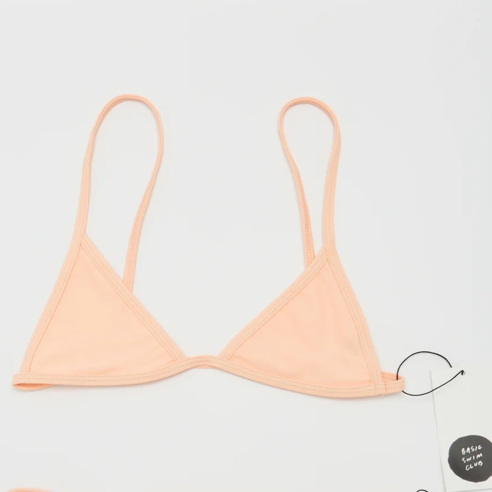 Basic Swim | Peach Triangle Bikini Top - Women’s Minimal Swimwear - Picture 5 of 8